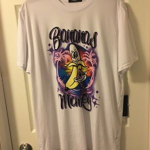 BANANA MONKEY by ACE FASHION NWT AUTHENTIC ‘HOOD CLASSIC TEE’ WHITE T-SH…